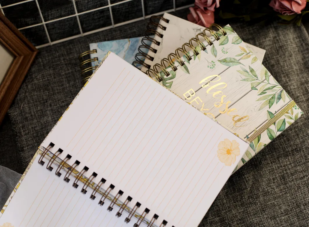 Тетрадь A4 изготовленной на заказ бумаги плановика студента цели журнала 2021 свободного шаблона дневника и организаторов спиральная