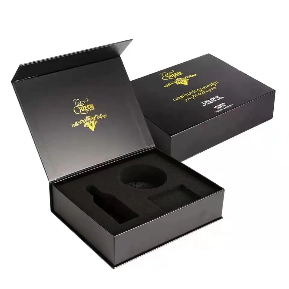  Оптовая изготовленная на заказ роскошная черная грузя коробка подарка цвета перехода коробки бумажная упаковывая для доставки