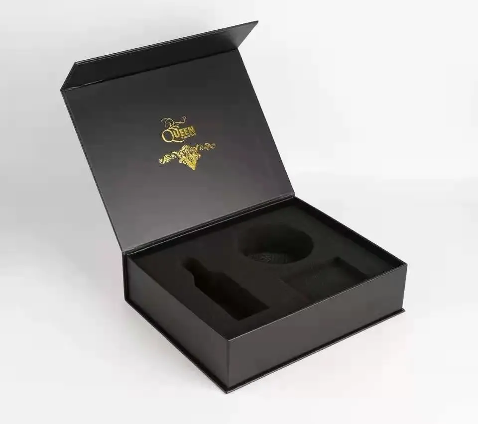 Оптовая изготовленная на заказ роскошная черная грузя коробка подарка цвета перехода коробки бумажная упаковывая для доставки