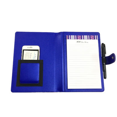 Синь дневника спирали книга в твердой обложке тетради 40pp PU дела кожаная с блокнотом